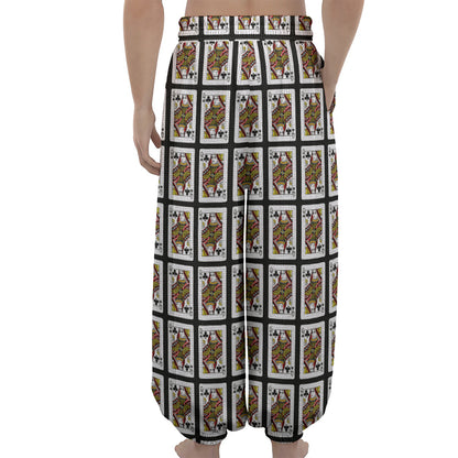 Queen Of Clubs Pattern Print Lantern Pants