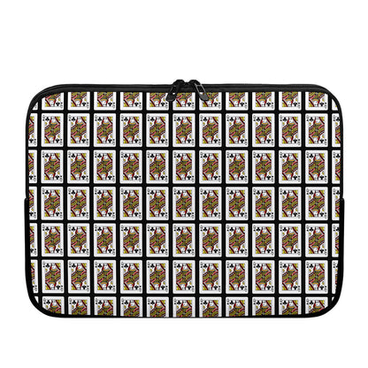 Queen Of Clubs Pattern Print Laptop Sleeve