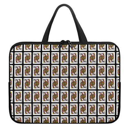 Queen Of Clubs Pattern Print Laptop Sleeve With Handle