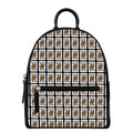 Queen Of Clubs Pattern Print Leather Backpack