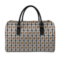 Queen Of Clubs Pattern Print Leather Duffel Bag