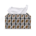 Queen Of Clubs Pattern Print Leather Tissue Box Cover