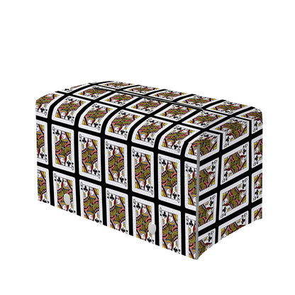 Queen Of Clubs Pattern Print Leather Tissue Box Cover