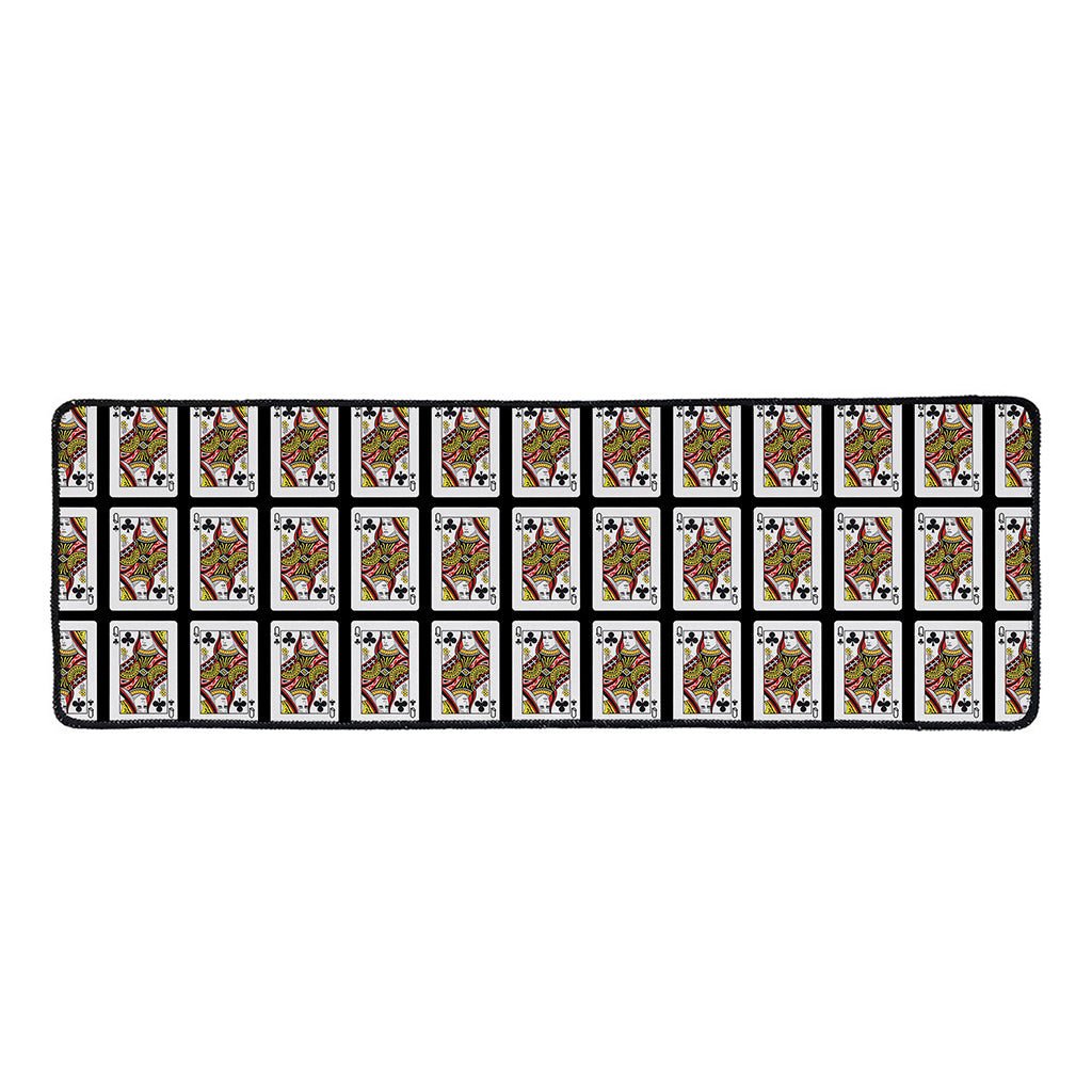 Queen Of Clubs Pattern Print Long Kitchen Mat