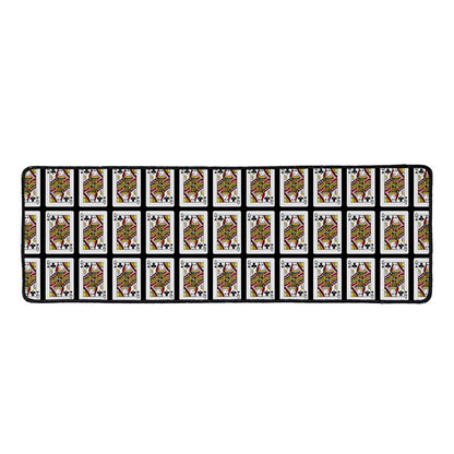 Queen Of Clubs Pattern Print Long Kitchen Mat