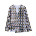 Queen Of Clubs Pattern Print Long Sleeve Short Coat