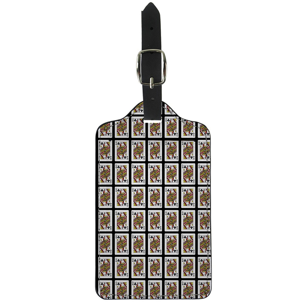 Queen Of Clubs Pattern Print Luggage Tag