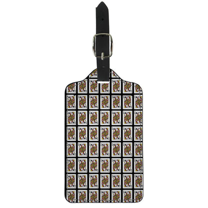 Queen Of Clubs Pattern Print Luggage Tag