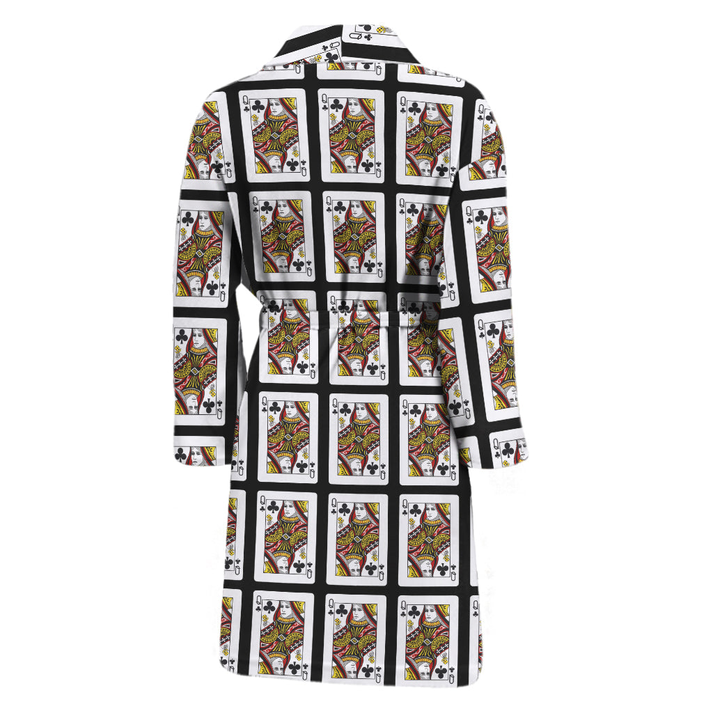 Queen Of Clubs Pattern Print Men's Bathrobe
