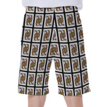 Queen Of Clubs Pattern Print Men's Beach Shorts