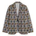 Queen Of Clubs Pattern Print Men's Blazer