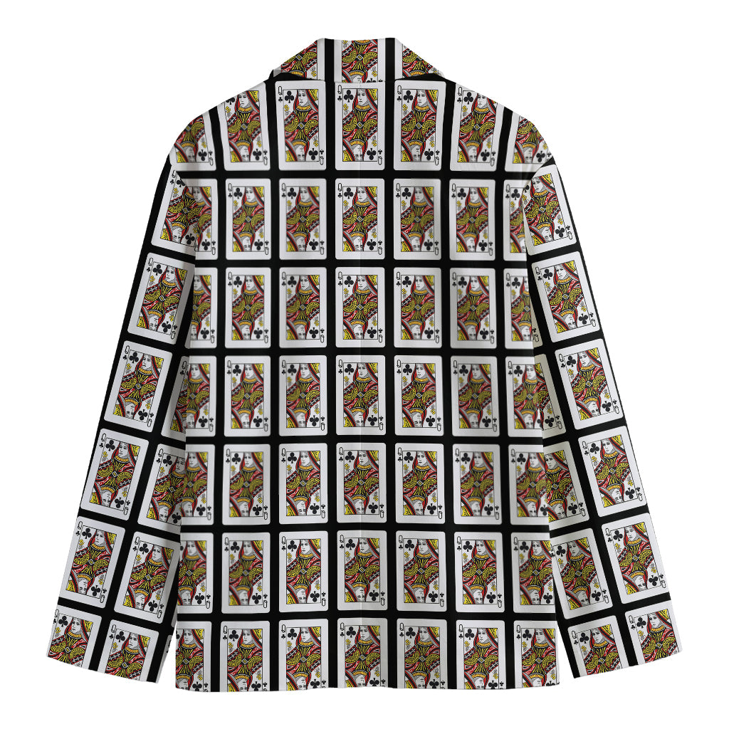 Queen Of Clubs Pattern Print Men's Blazer