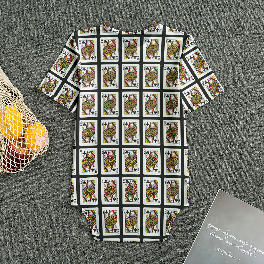 Queen Of Clubs Pattern Print Men's Bodysuit