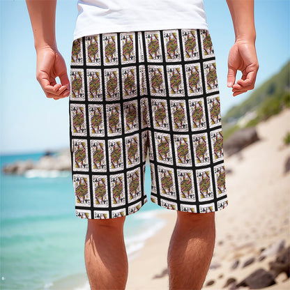 Queen Of Clubs Pattern Print Men's Cargo Shorts