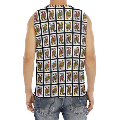 Queen Of Clubs Pattern Print Men's Fitness Tank Top