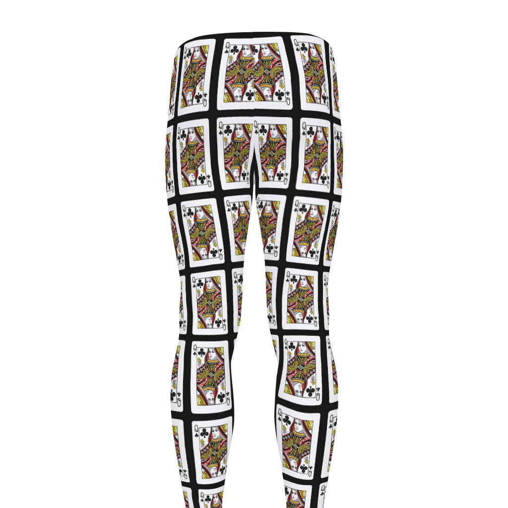 Queen Of Clubs Pattern Print Men's leggings