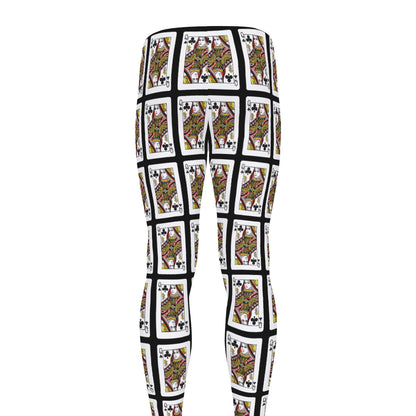 Queen Of Clubs Pattern Print Men's leggings