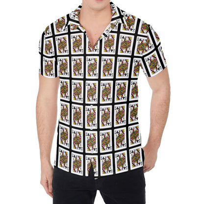 Queen Of Clubs Pattern Print Men's Shirt