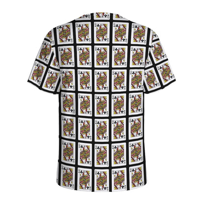 Queen Of Clubs Pattern Print Men's Sports T-Shirt