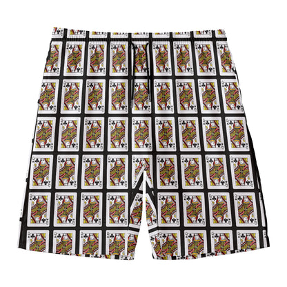 Queen Of Clubs Pattern Print Men's Swim Trunks