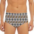 Queen Of Clubs Pattern Print Men's Triangle Swim Briefs