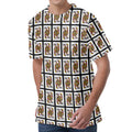 Queen Of Clubs Pattern Print Men's Velvet T-Shirt
