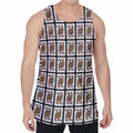 Queen Of Clubs Pattern Print Men's Velvet Tank Top
