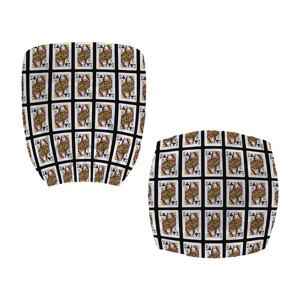Queen Of Clubs Pattern Print Office Chair Cover