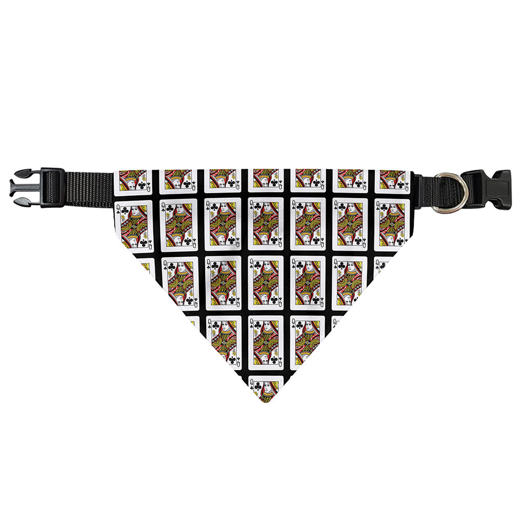 Queen Of Clubs Pattern Print Over The Collar Dog Bandana