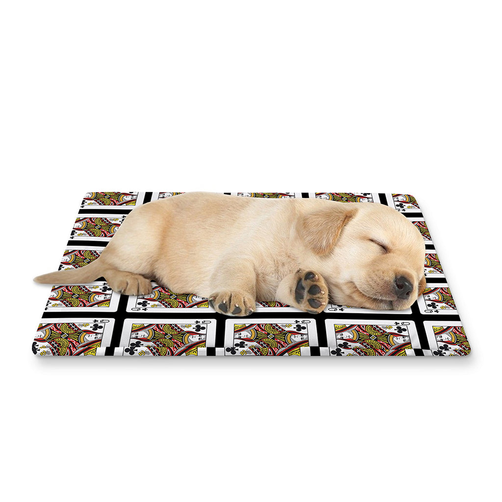 Queen Of Clubs Pattern Print Pet Cooling Mat Cover