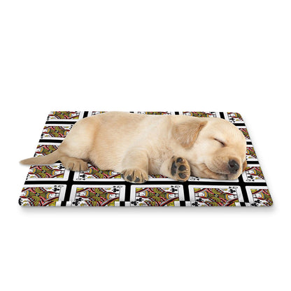 Queen Of Clubs Pattern Print Pet Cooling Mat Cover