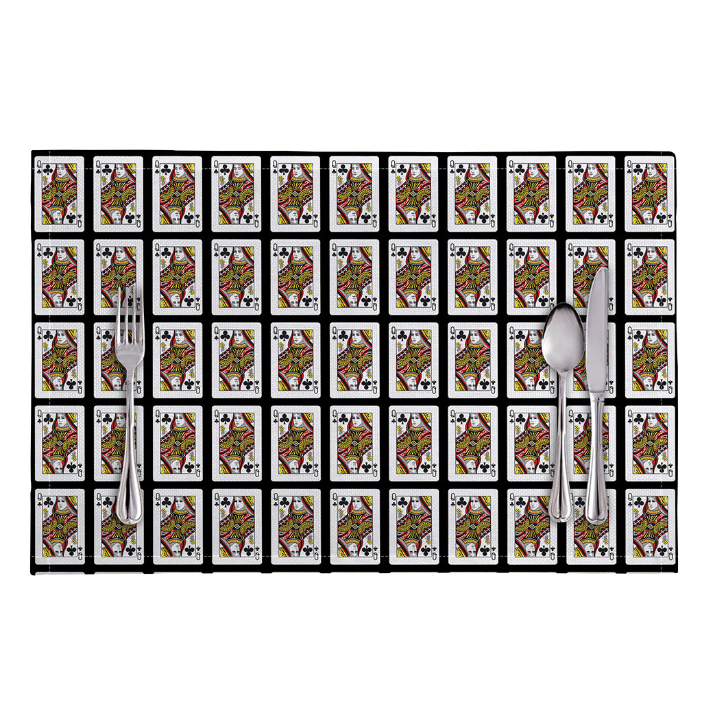 Queen Of Clubs Pattern Print Placemat