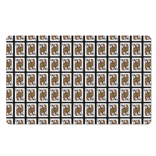 Queen Of Clubs Pattern Print Polyester Doormat