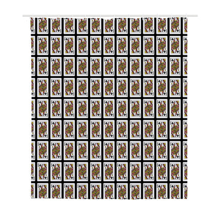 Queen Of Clubs Pattern Print Polyester Shower Curtain