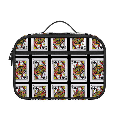 Queen Of Clubs Pattern Print Portable Lunch Bag