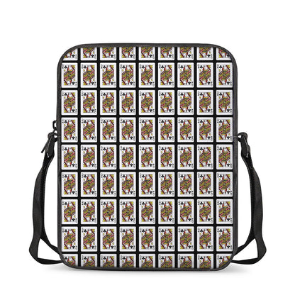 Queen Of Clubs Pattern Print Rectangular Crossbody Bag
