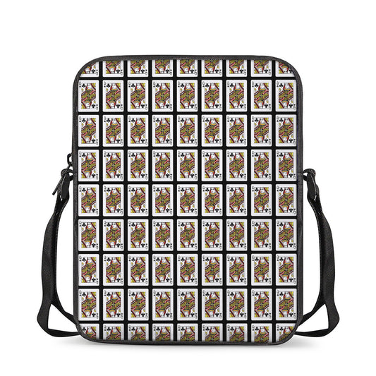Queen Of Clubs Pattern Print Rectangular Crossbody Bag