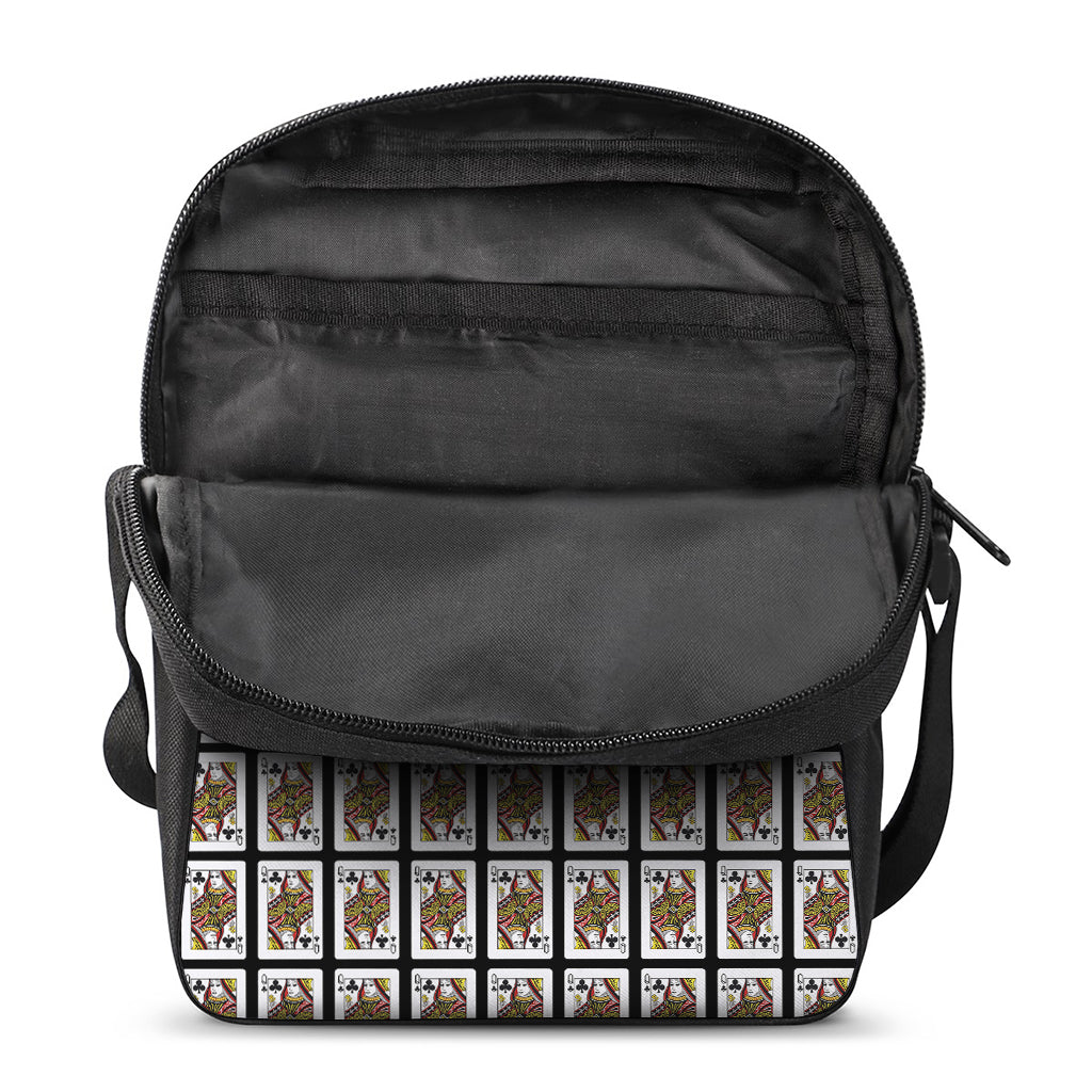 Queen Of Clubs Pattern Print Rectangular Crossbody Bag