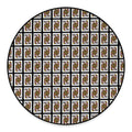 Queen Of Clubs Pattern Print Round Floor Mat