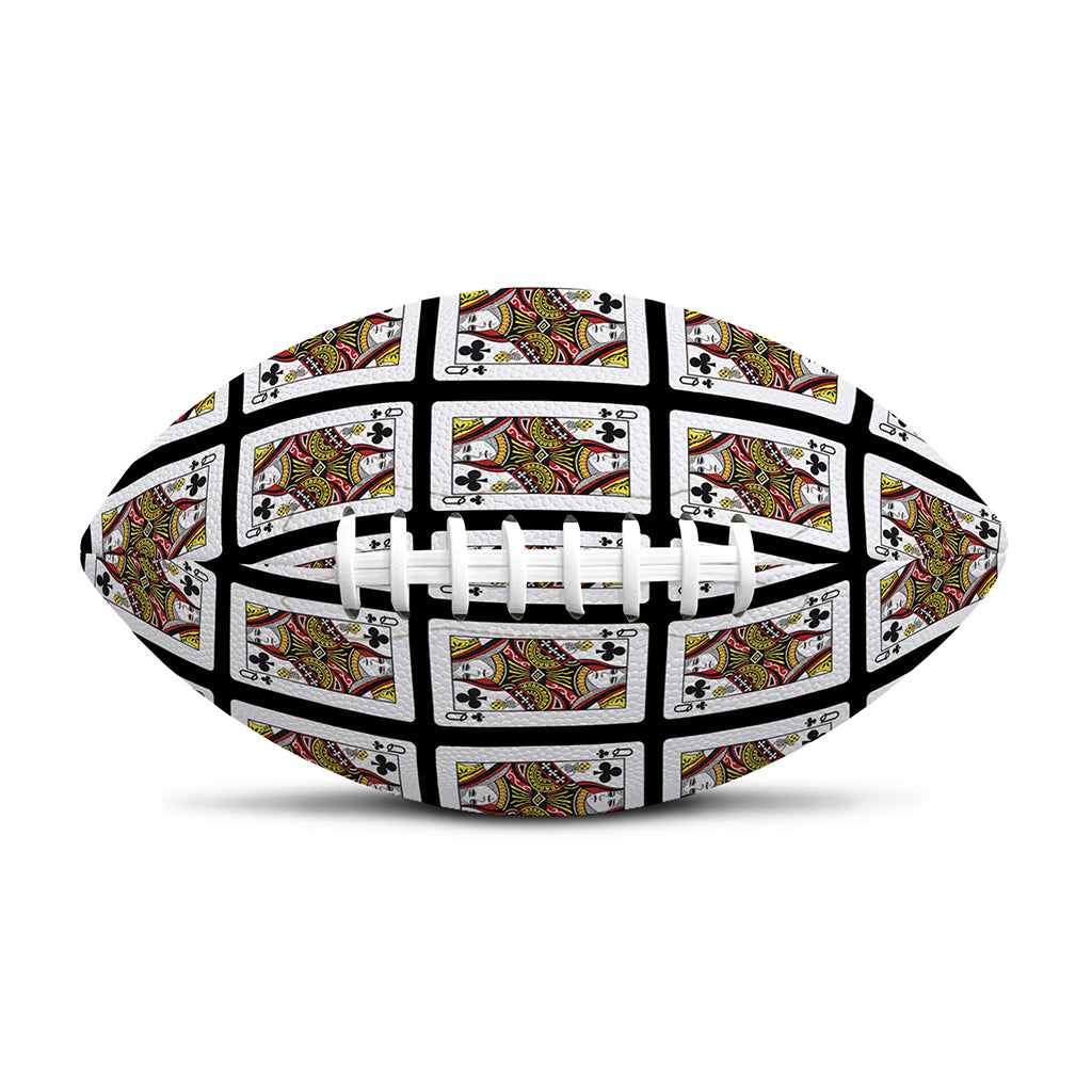 Queen Of Clubs Pattern Print Rugby Ball