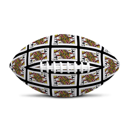 Queen Of Clubs Pattern Print Rugby Ball