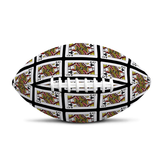 Queen Of Clubs Pattern Print Rugby Ball