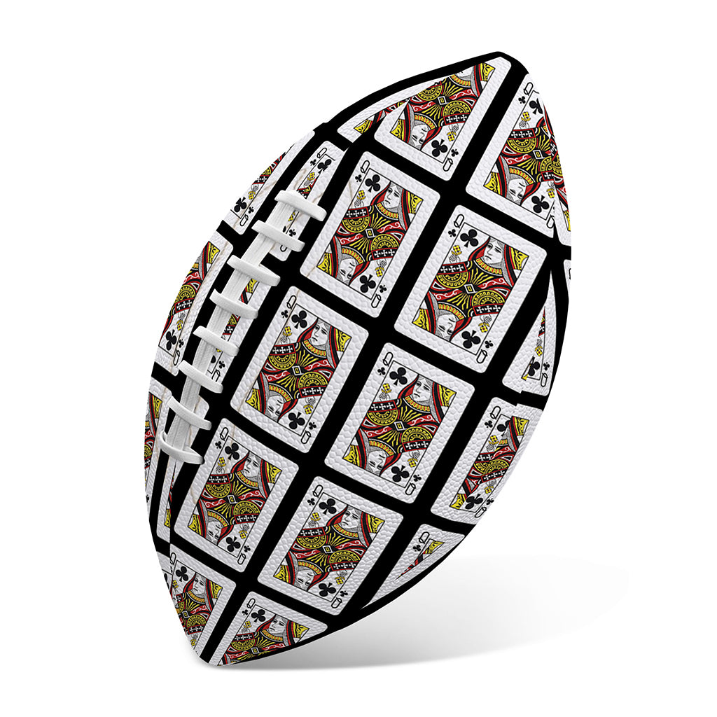 Queen Of Clubs Pattern Print Rugby Ball