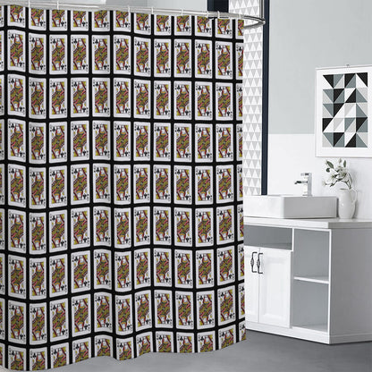Queen Of Clubs Pattern Print Shower Curtain