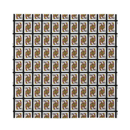 Queen Of Clubs Pattern Print Silk Bandana