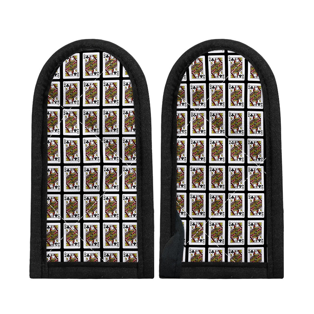 Queen Of Clubs Pattern Print Skillet Handle Cover
