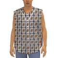 Queen Of Clubs Pattern Print Sleeveless Baseball Jersey