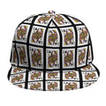 Queen Of Clubs Pattern Print Snapback Cap
