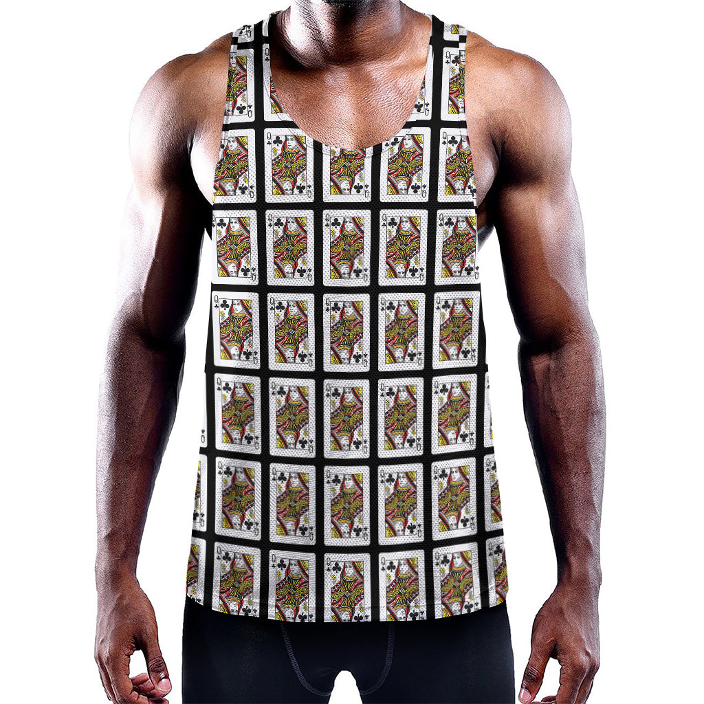 Queen Of Clubs Pattern Print Training Tank Top