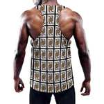Queen Of Clubs Pattern Print Training Tank Top